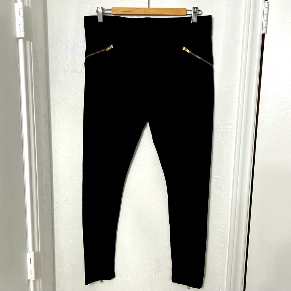 I Jeans by Buffalo Women's Leggings, Faux Zip Pockets, Back  Zip Detail, Black